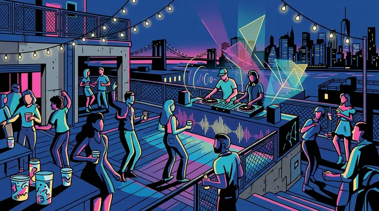 Noodles, Towfu & Jenno at Elsewhere Rooftop event image