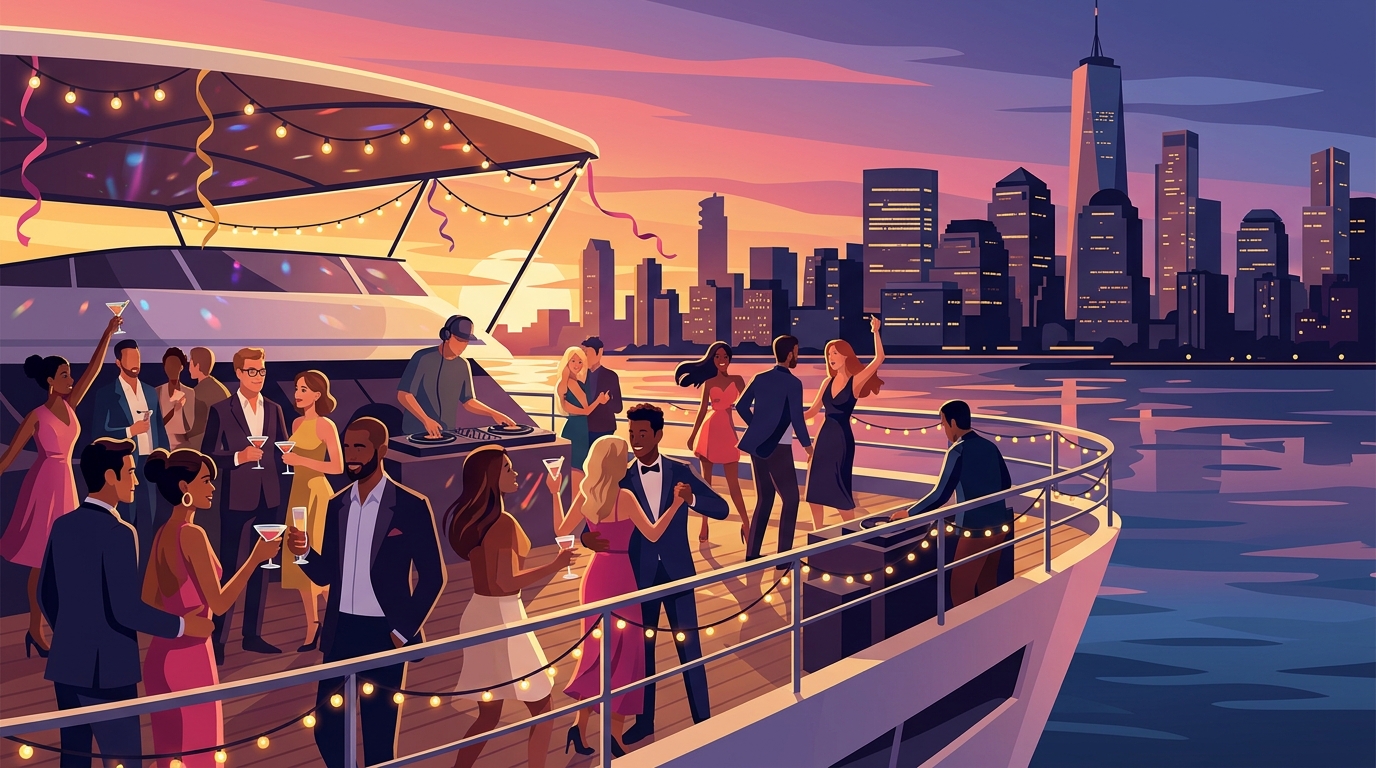 NYC Sunset Party Cruise aboard the Harbor Lights Yacht