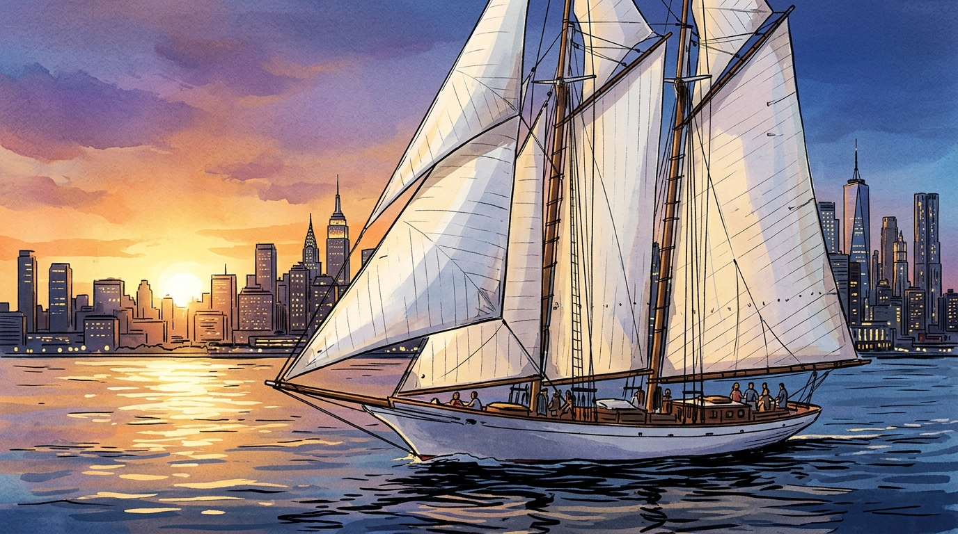 Sunset Sail of NYC on the Schooner Adirondack